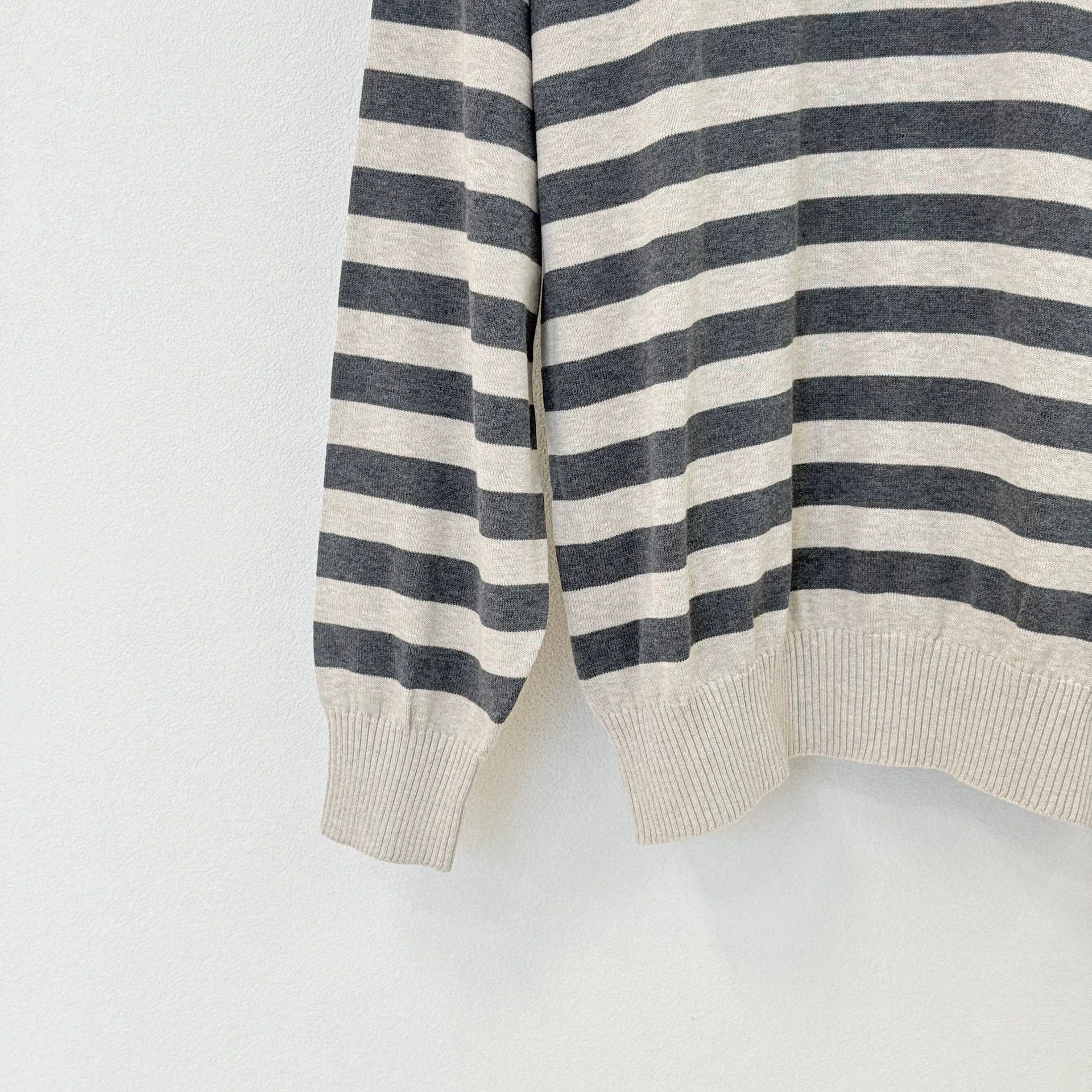 Brunello Cucinelli Brunello Cucinelli Striped Zip Sweater - dmc Size US L / EU 52-54 / 3 - 3 Thumbnail