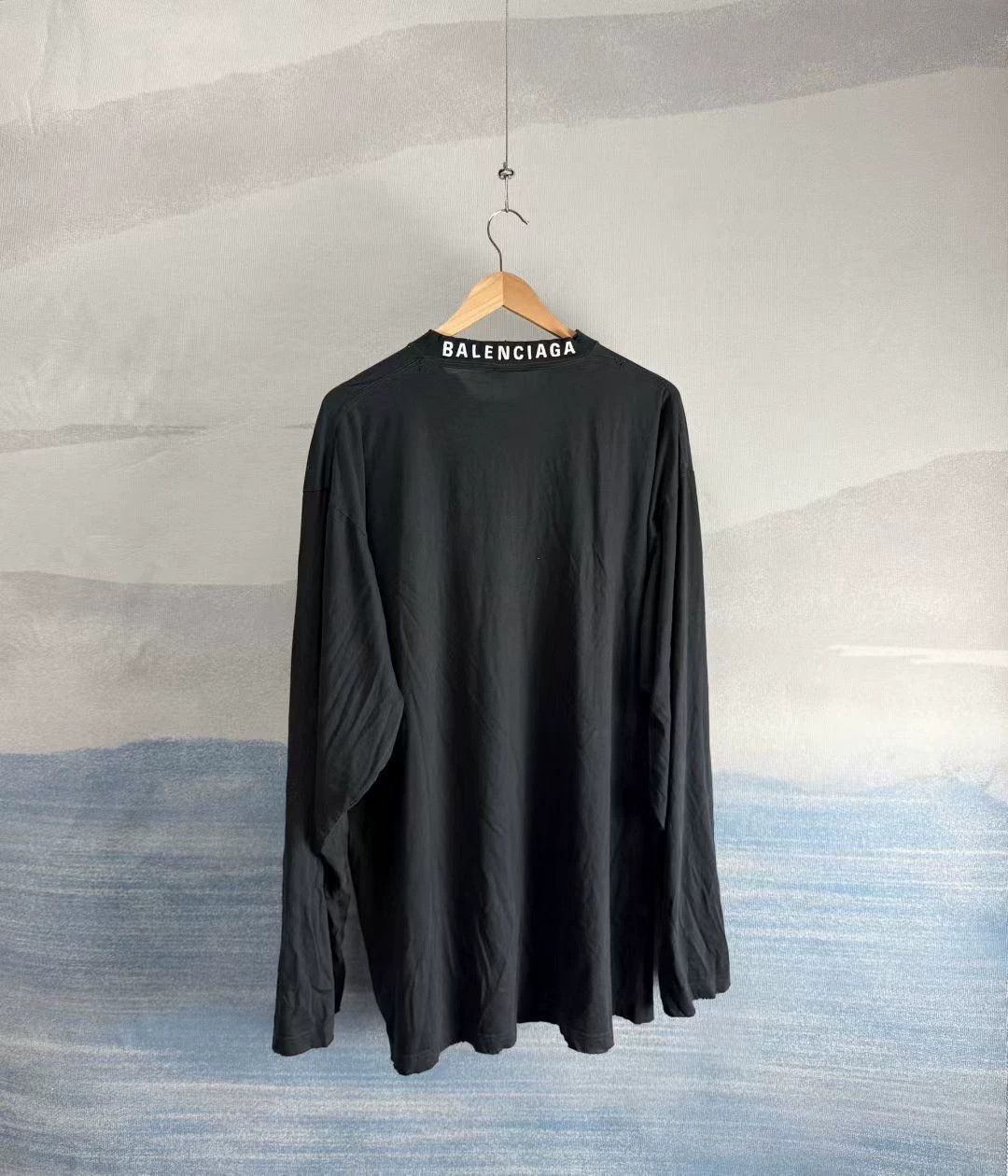 Balenciaga Balenciaga Black Embroidered Logo Longsleeve - dmc Size US XL / EU 56 / 4 - 3 Thumbnail