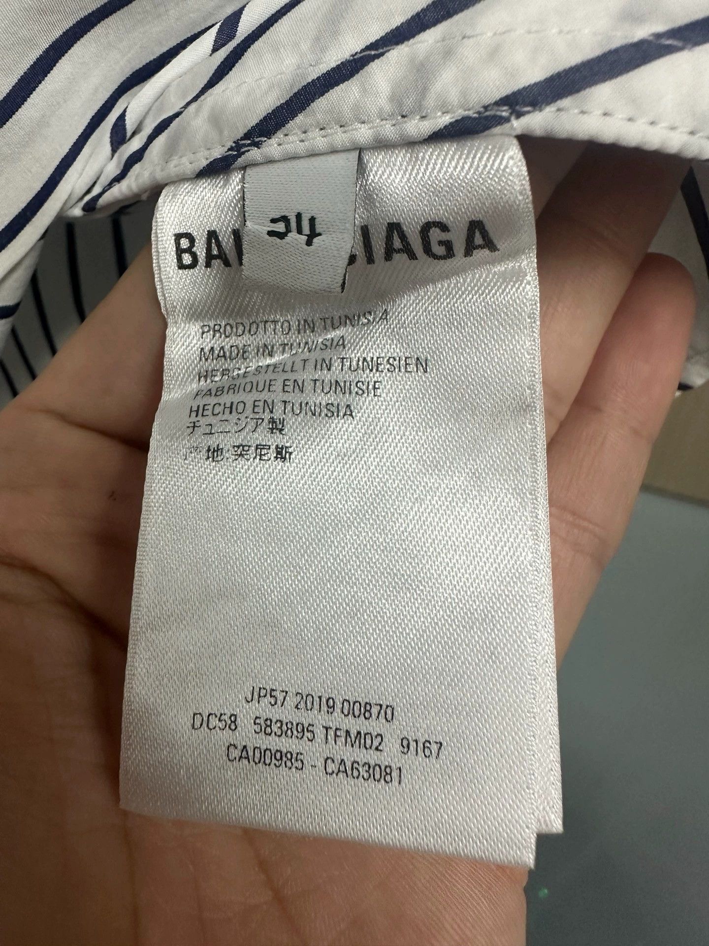 Balenciaga Balenciaga Striped Embroidered Asymmetric Shirt - dmc Size US XS / EU 42 / 0 - 4 Thumbnail