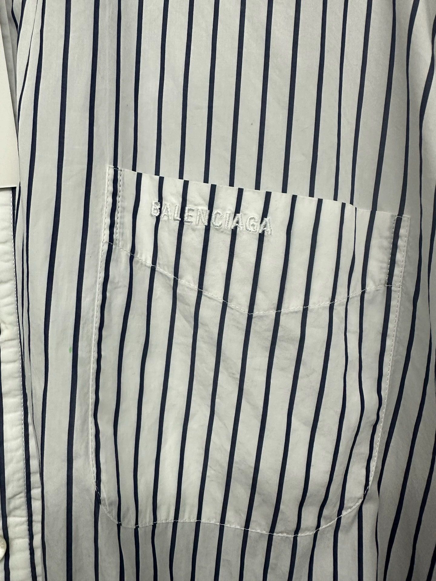 Balenciaga Balenciaga Striped Embroidered Asymmetric Shirt - dmc Size US XS / EU 42 / 0 - 3 Thumbnail