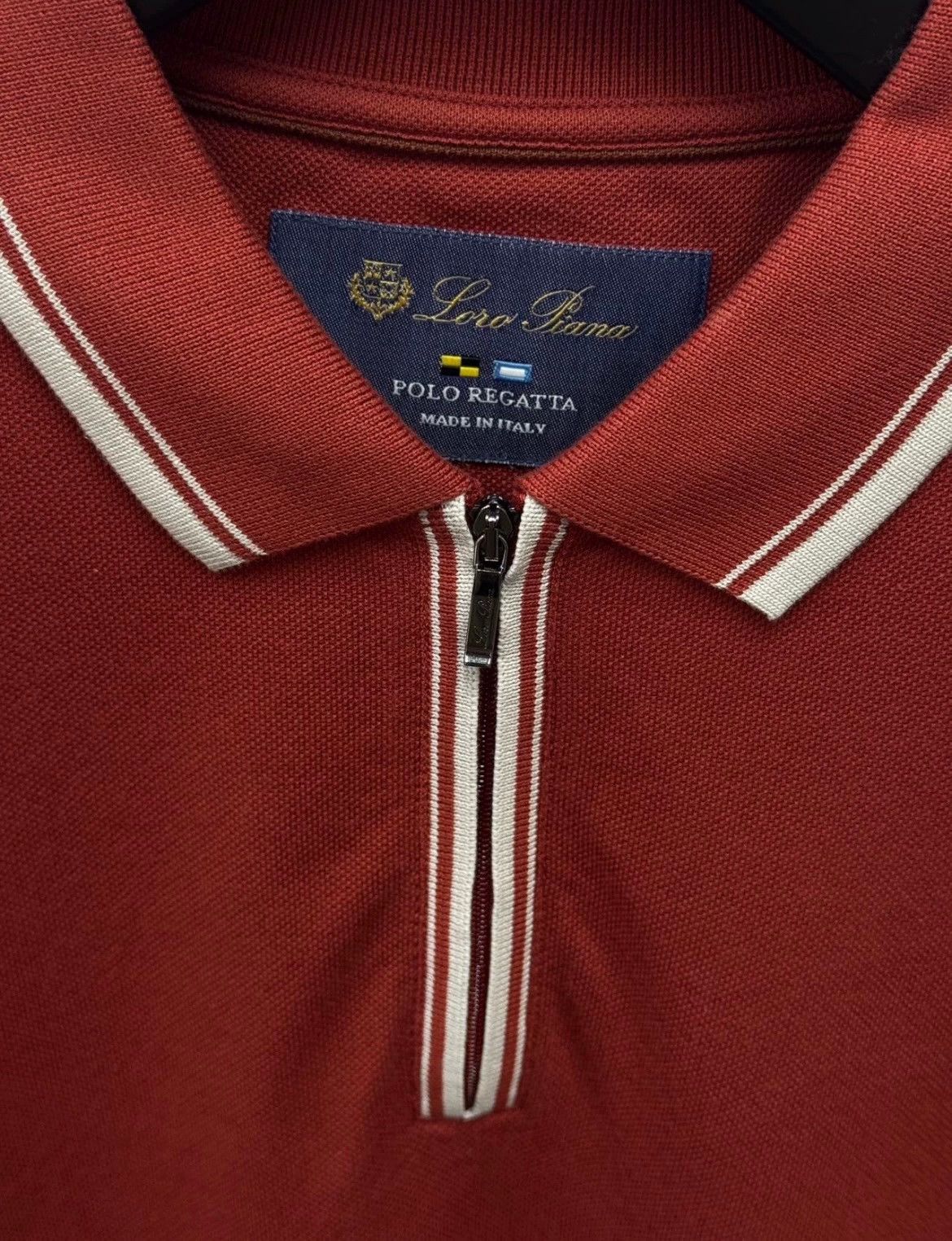 Loro Piana Loro Piana Red Stripe Short-Sleeve Polo - dmc Size US M / EU 48-50 / 2 - 2 Thumbnail