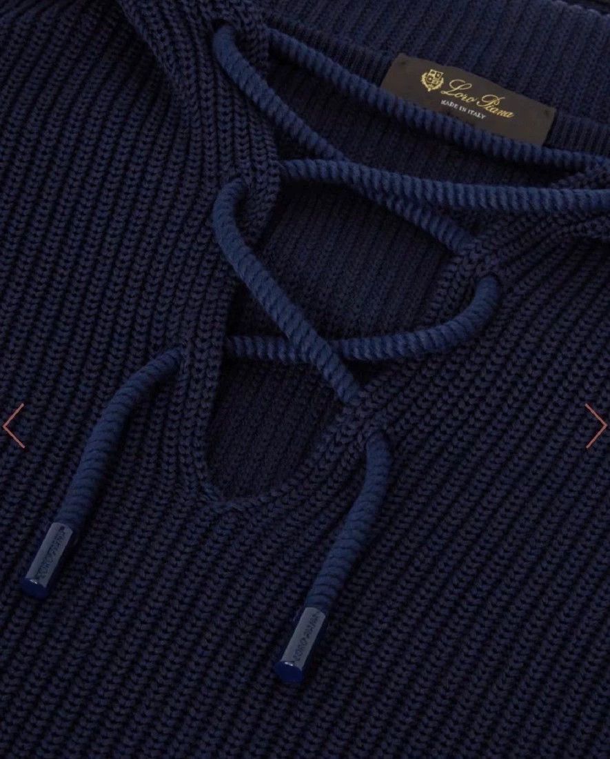 Loro Piana Loro Piana Women's Navy Hooded Knit - dmc Size US S / EU 44-46 / 1 - 4 Thumbnail