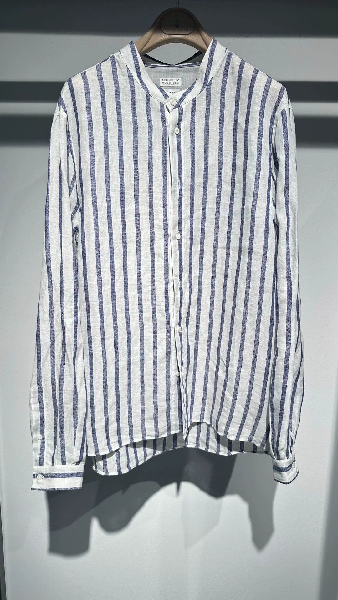Brunello Cucinelli Brunello Cucinelli Striped Button-Up Shirt - dmc Size US L / EU 52-54 / 3 - 4 Thumbnail
