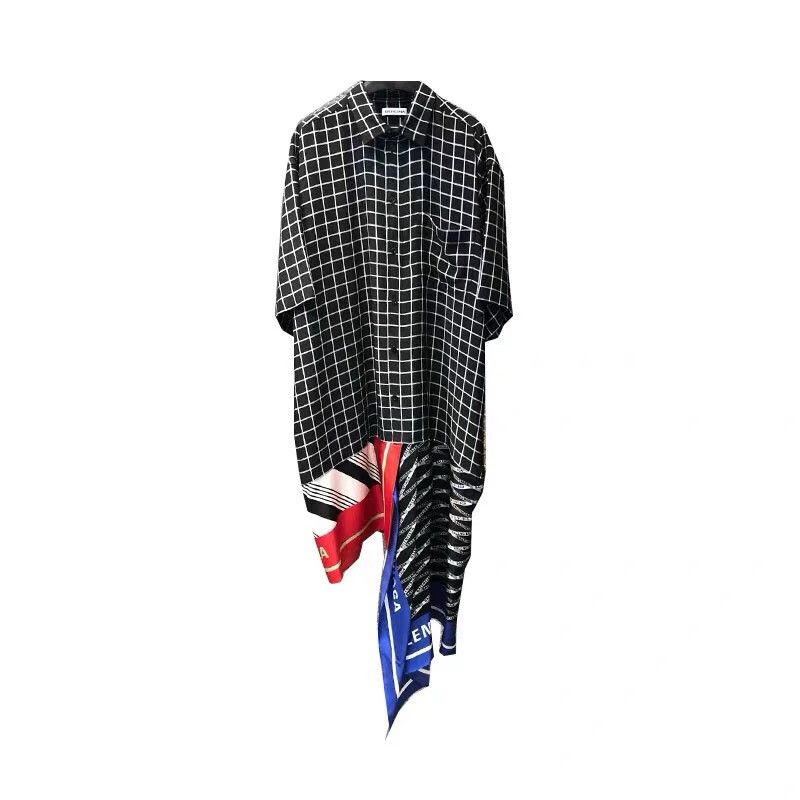 Balenciaga Balenciaga Asymmetric Plaid Shirt Dress - dmc Size US M / EU 48-50 / 2 - 2 Thumbnail