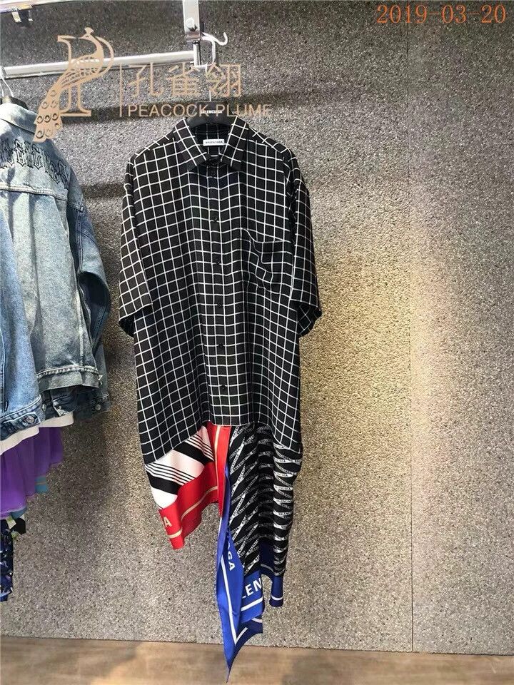 Balenciaga Balenciaga Asymmetric Plaid Shirt Dress - dmc Size US M / EU 48-50 / 2 - 3 Thumbnail