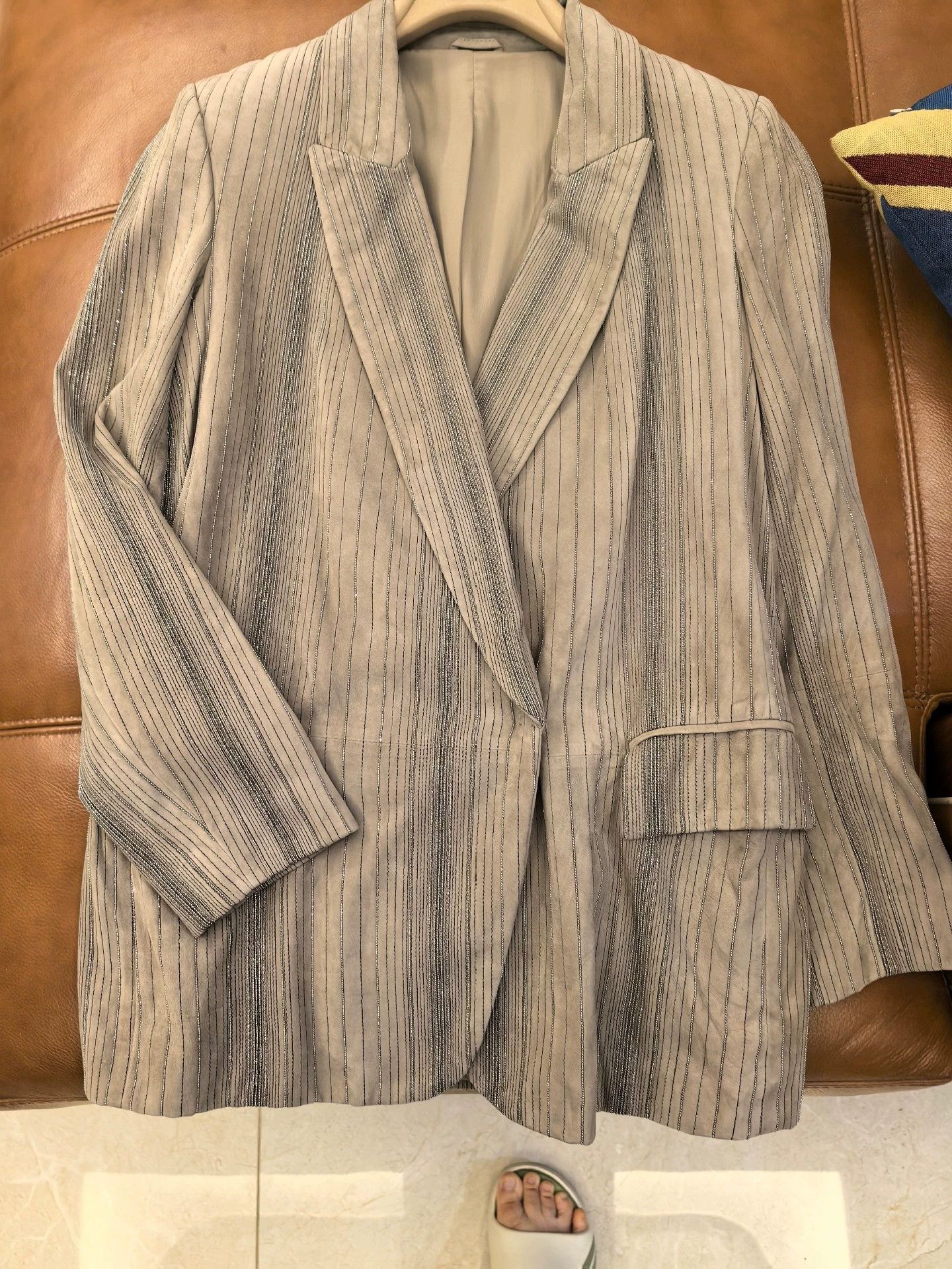 Brunello Cucinelli Brunello Cucinelli Suede Blazer Women's - dmc Size US M / EU 48-50 / 2 - 3 Thumbnail