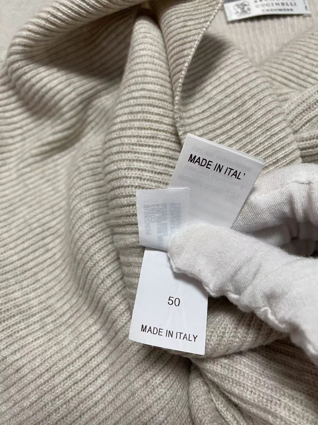 Brunello Cucinelli Brunello Cucinelli Oatmeal Cashmere Sweater - dmc Size US XL / EU 56 / 4 - 6 Thumbnail