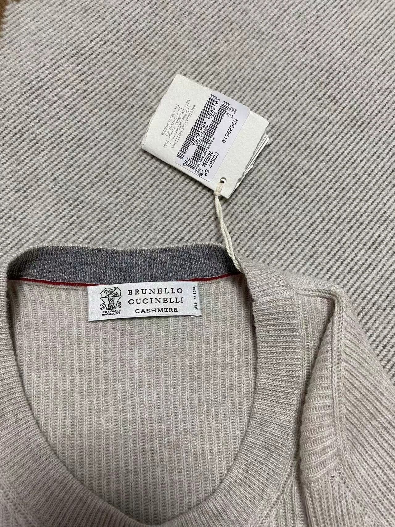 Brunello Cucinelli Brunello Cucinelli Oatmeal Cashmere Sweater - dmc Size US XL / EU 56 / 4 - 7 Thumbnail