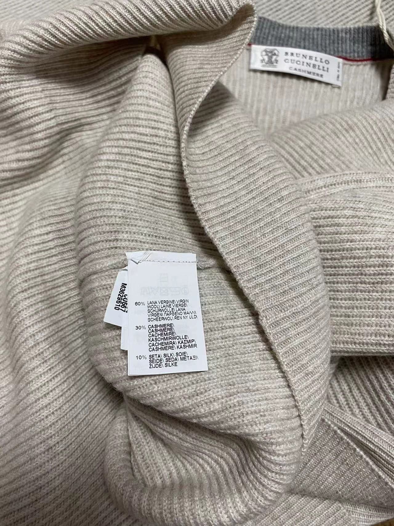 Brunello Cucinelli Brunello Cucinelli Oatmeal Cashmere Sweater - dmc Size US XL / EU 56 / 4 - 3 Thumbnail