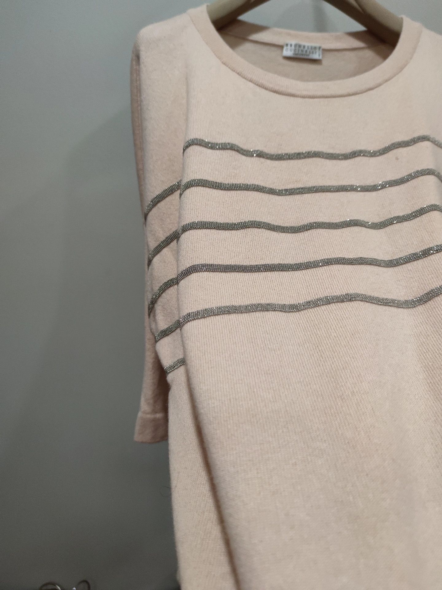 Brunello Cucinelli Brunello Cucinelli Cashmere Beaded Sweater T-shirt - dmc Size US L / EU 52-54 / 3 - 2 Thumbnail