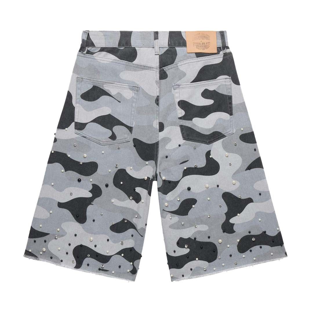Homme + Femme La Homme Femme Gemstone Snow Camo Denim Shorts Size US 40 / EU 56 - 2 Thumbnail