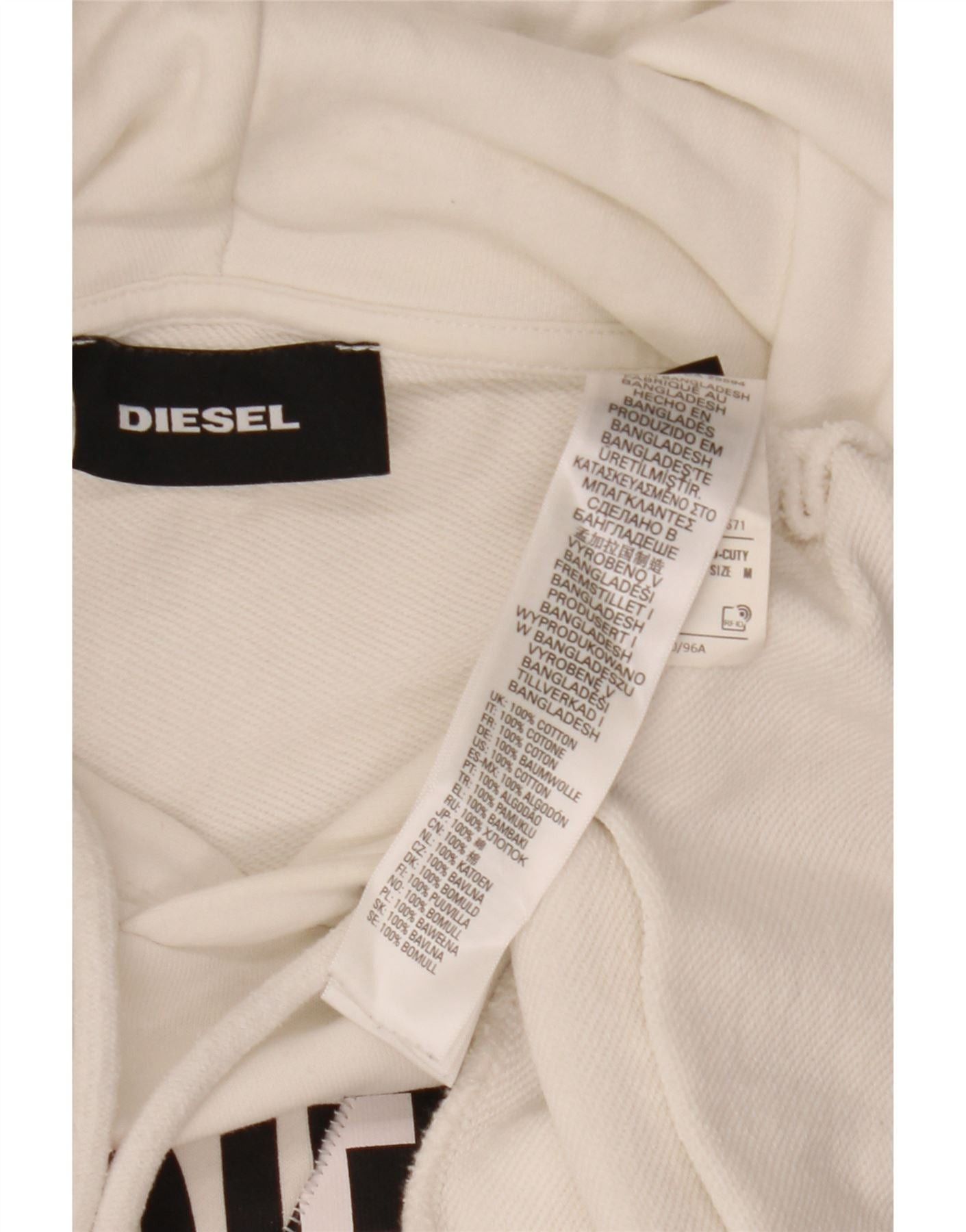 Diesel Mens Graphic Hoodie Jumper Medium White Cotton Size US M / EU 48-50 / 2 - 7 Thumbnail