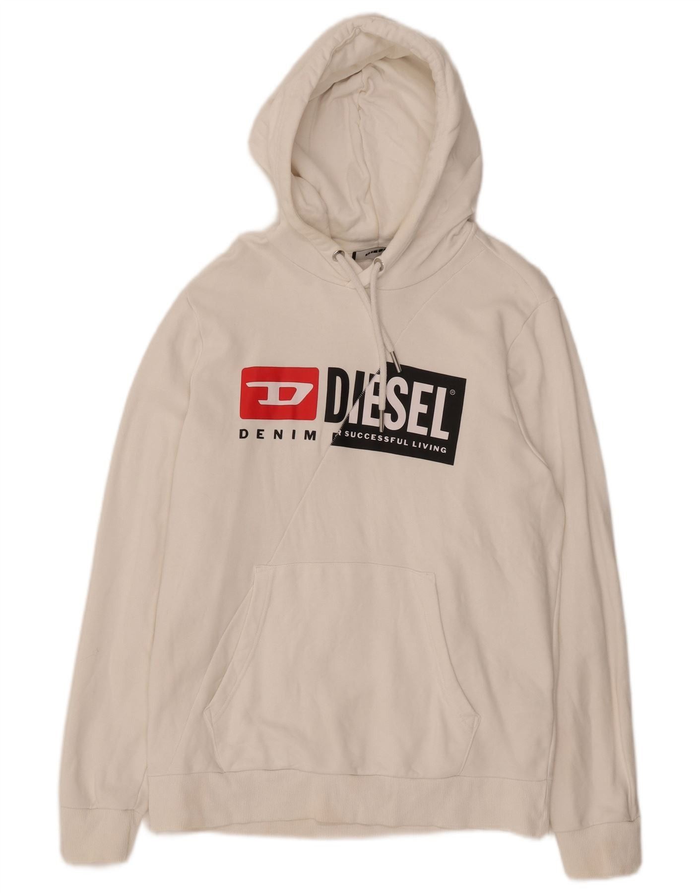 Diesel Mens Graphic Hoodie Jumper Medium White Cotton Size US M / EU 48-50 / 2 - 3 Thumbnail