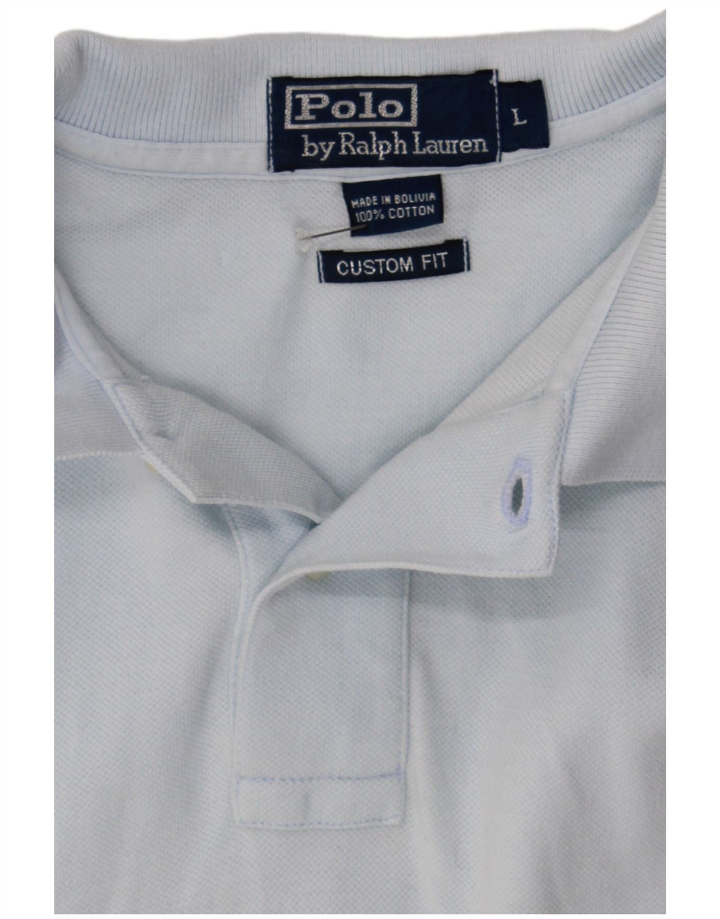 Polo Ralph Lauren Mens Custom Fit Polo Shirt Large Blue Cotton Size US XL / EU 56 / 4 - 6 Thumbnail