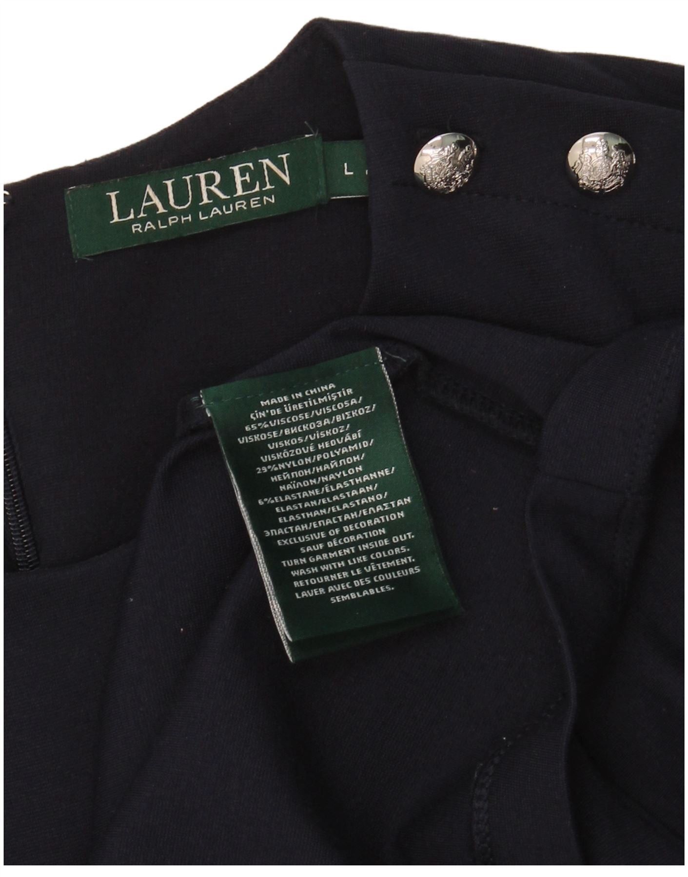 Ralph Lauren Womens Sheath Dress UK 14 Large Navy Blue Viscose Size S / US 4 / IT 40 - 5 Thumbnail