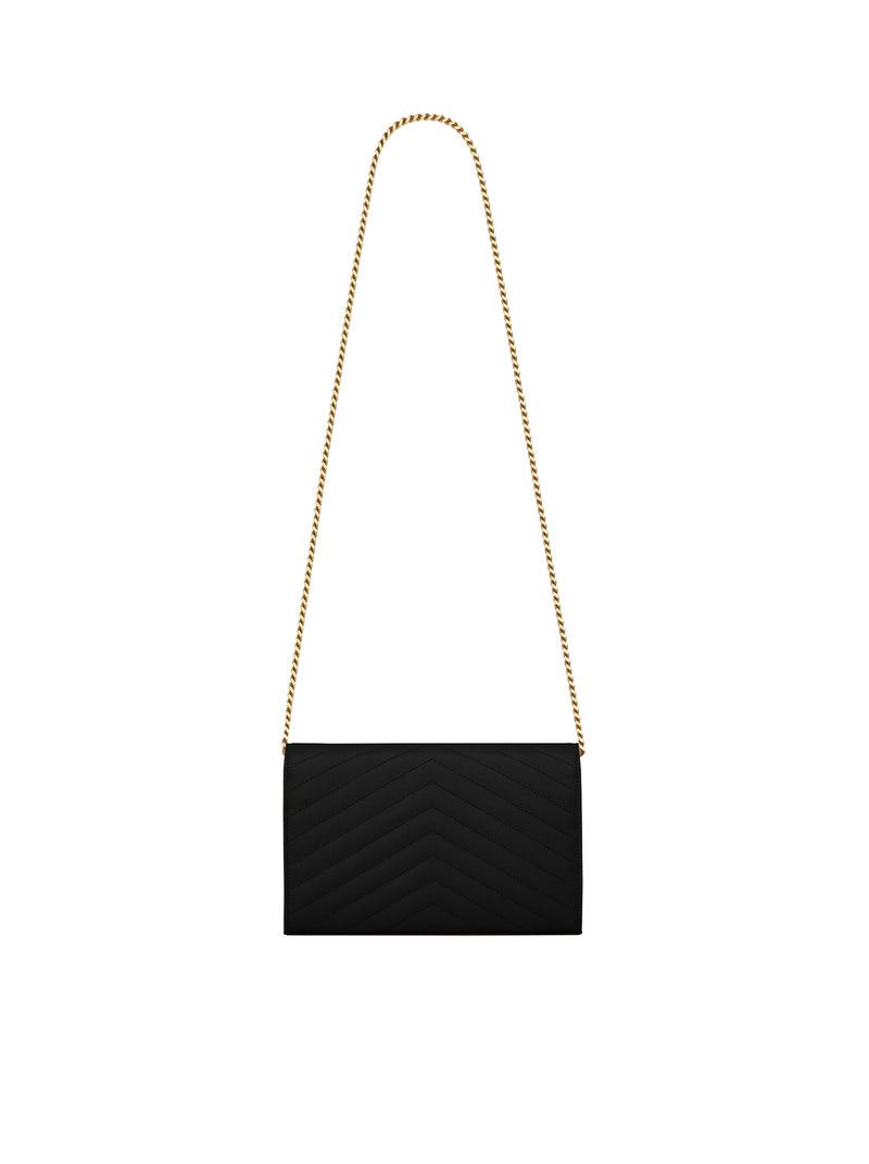 Saint Laurent Paris LEATHER CLUTCH WITH CHAIN AND CASSANDRE LOGO Size ONE SIZE - 4 Thumbnail