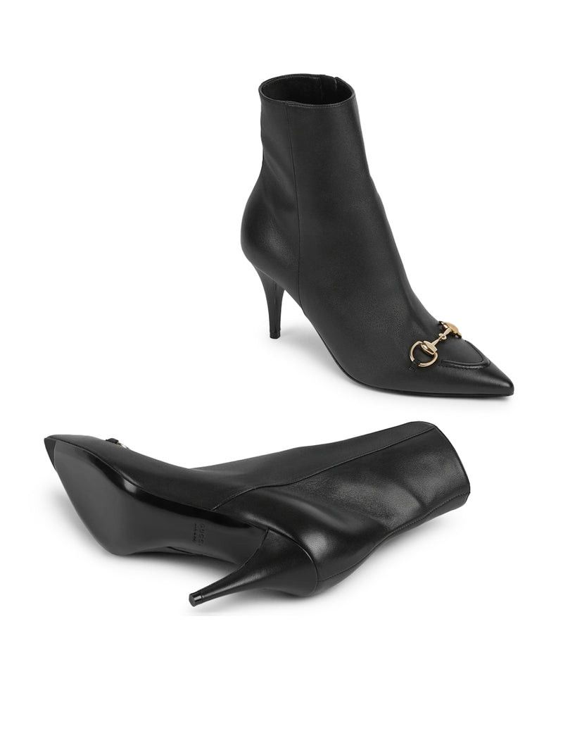 Gucci LEATHER ANKLE BOOTS WITH HORSEPIECE Size US 8.5 / IT 38.5 - 6 Thumbnail