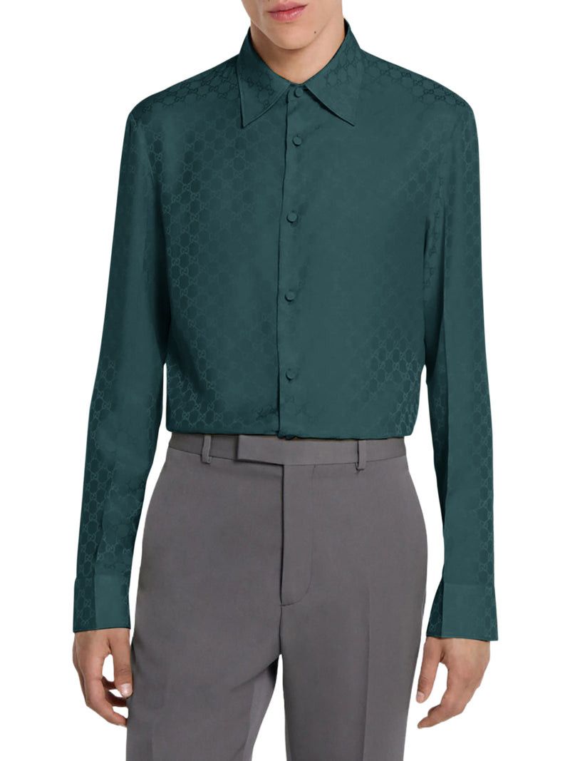 Gucci GG JACQUARD SILK SHIRT Size US XL / EU 56 / 4 - 2 Thumbnail