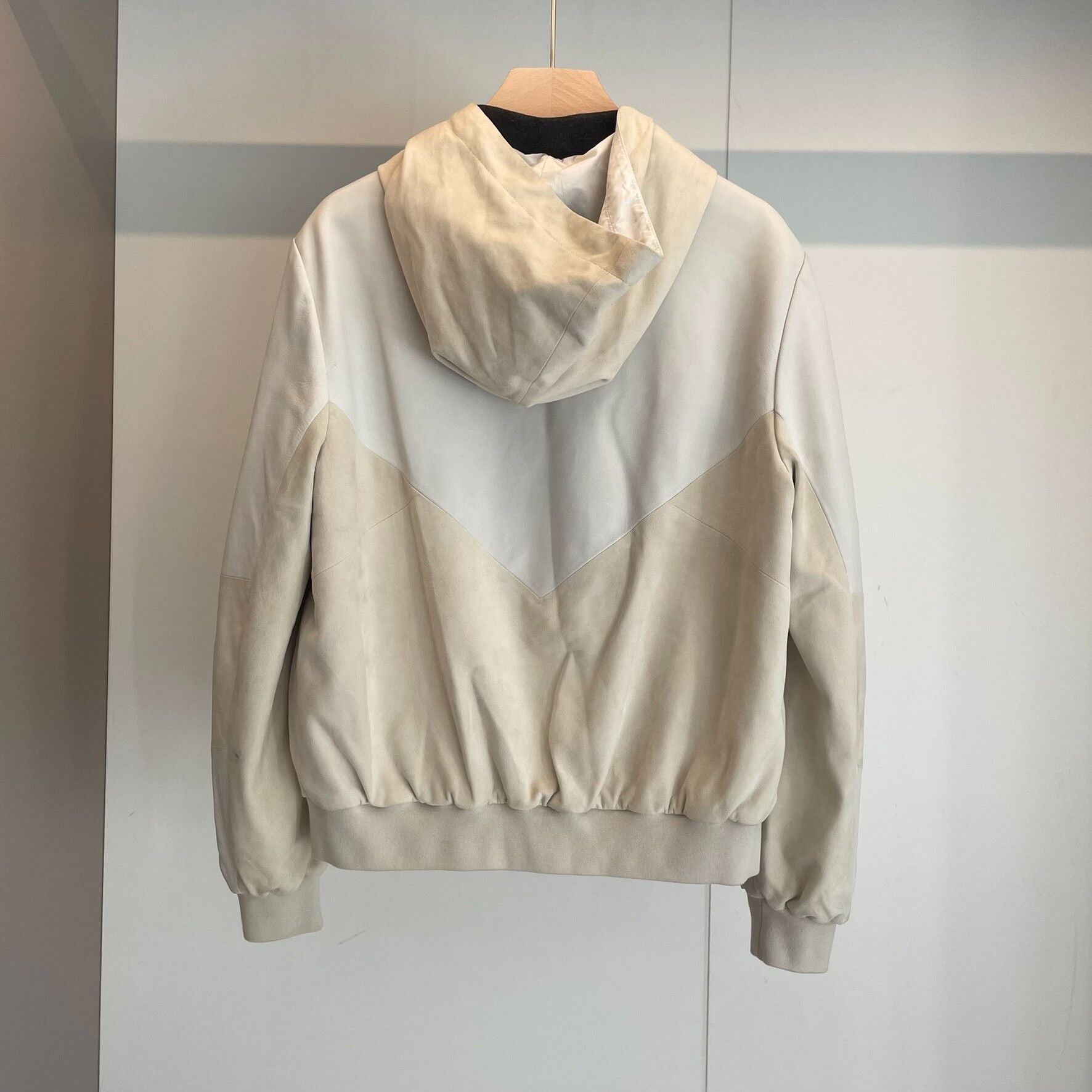 Brunello Cucinelli Brunello Cucinelli Beige Leather Hooded Jacket - dmc Size US XL / EU 56 / 4 - 2 Thumbnail