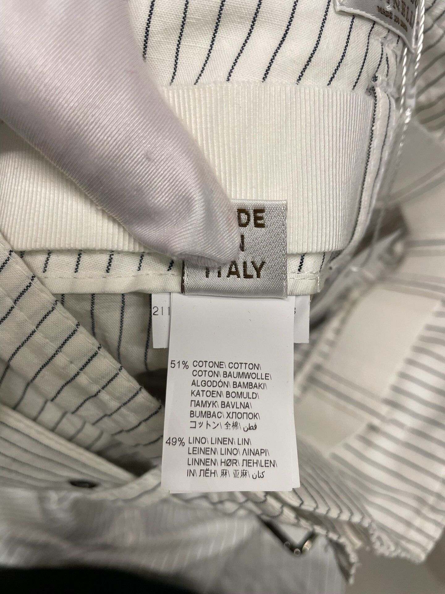 Brunello Cucinelli Brunello Cucinelli White Stripe High-Waist Shorts - dmc Size US 34 / EU 50 - 5 Thumbnail