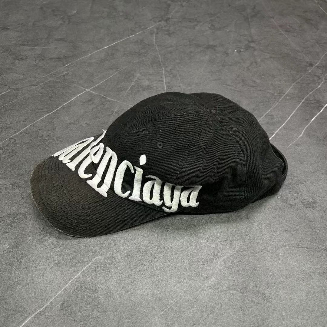 Balenciaga Balenciaga Distressed Logo Baseball Cap - dmc Size ONE SIZE - 3 Thumbnail