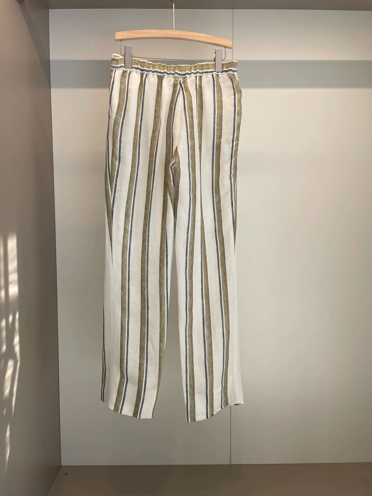 Loro Piana Loro Piana White Striped Linen Pants - dmc Size US 31 - 2 Thumbnail