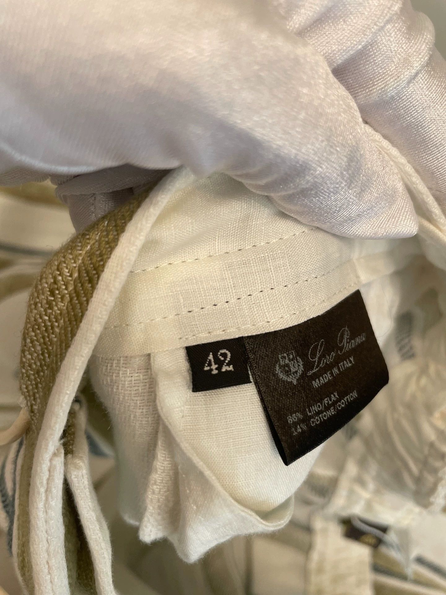 Loro Piana Loro Piana White Striped Linen Pants - dmc Size US 31 - 7 Thumbnail