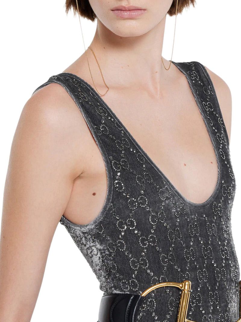 Gucci JUMPSUIT WITH GG CRYSTAL EMBROIDERY Size ONE SIZE - 5 Thumbnail