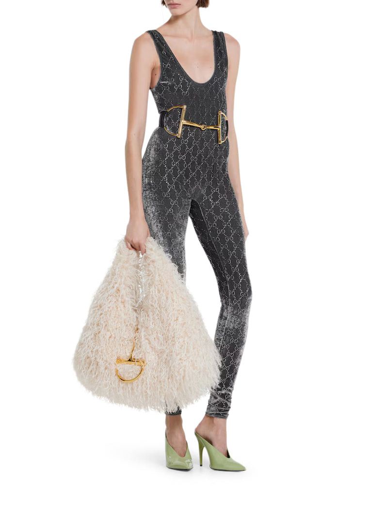 Gucci JUMPSUIT WITH GG CRYSTAL EMBROIDERY Size ONE SIZE - 4 Thumbnail