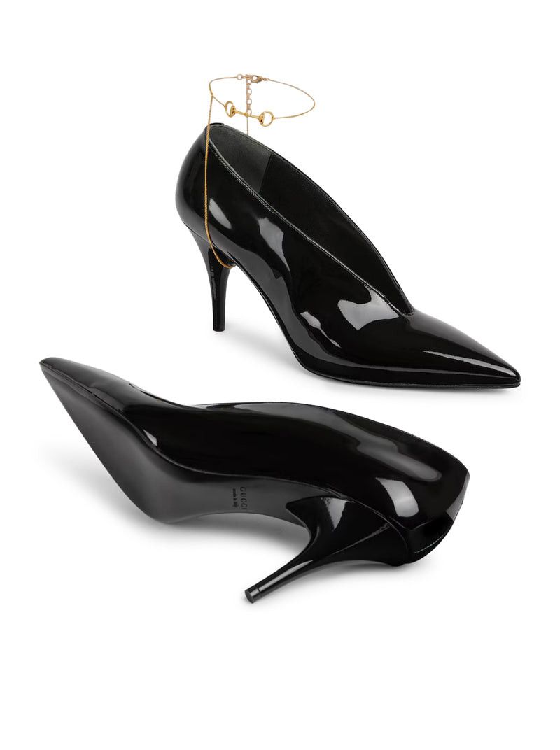 Gucci 99 PATENT LEATHER SABOT WITH HEEL Size US 6 / IT 36 - 4 Thumbnail