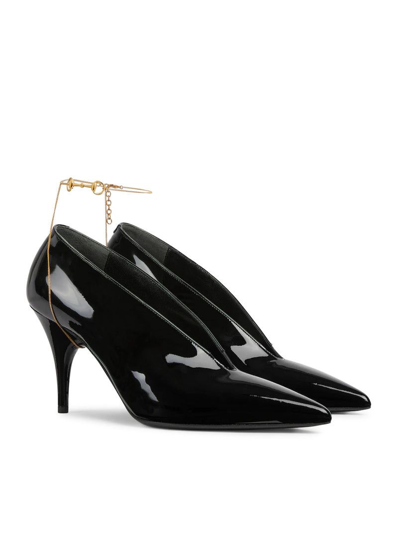 Gucci 99 PATENT LEATHER SABOT WITH HEEL Size US 6 / IT 36 - 2 Thumbnail