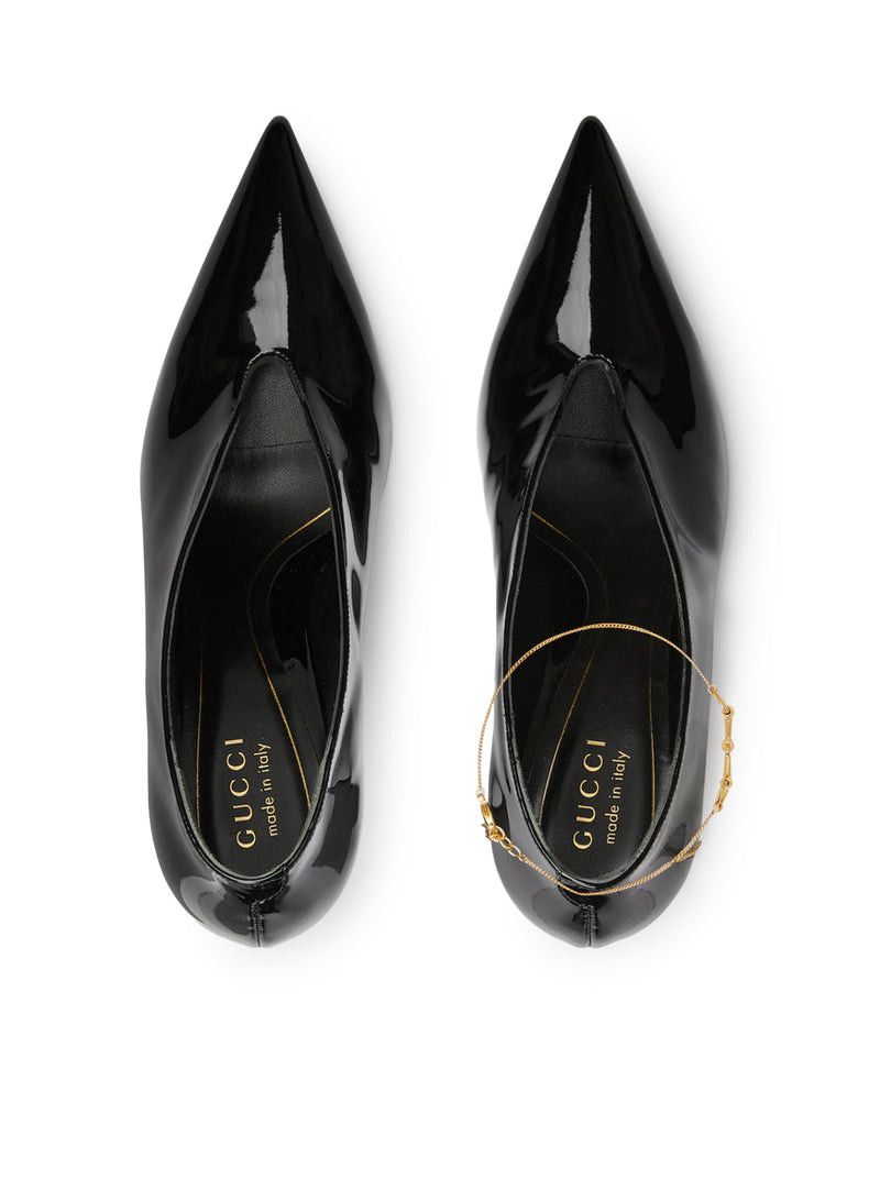 Gucci 102 PATENT LEATHER SABOT WITH HEEL Size US 7.5 / IT 37.5 - 5 Thumbnail