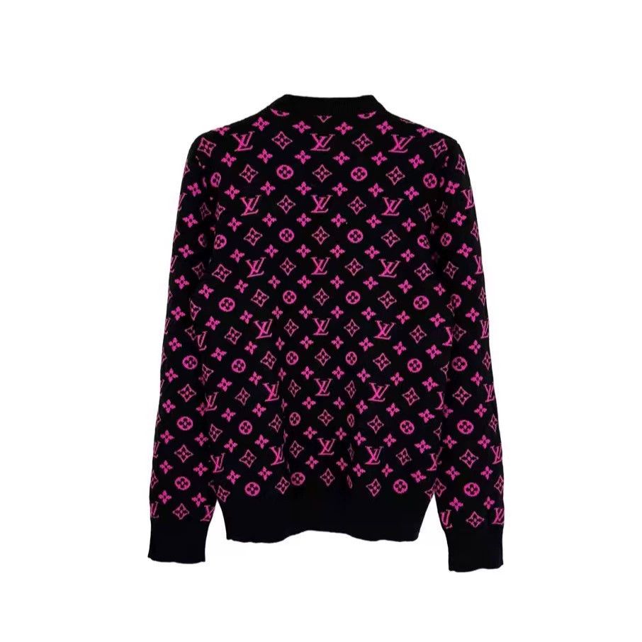 Louis Vuitton LV Black Pink Print Cashmere Sweater M - dmc Size US M / EU 48-50 / 2 - 2 Thumbnail