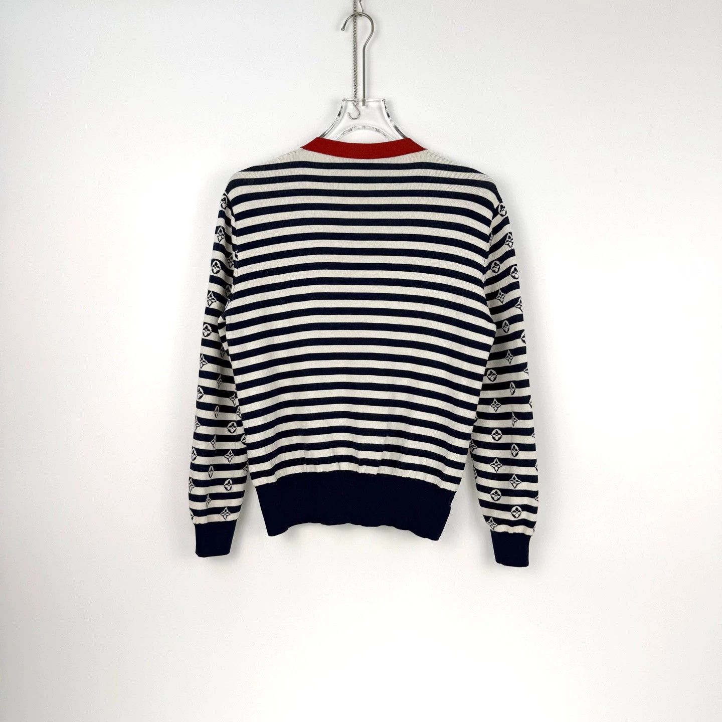 Louis Vuitton Louis Vuitton Blue Stripe Logo Cardigan - dmc Size US L / EU 52-54 / 3 - 4 Thumbnail