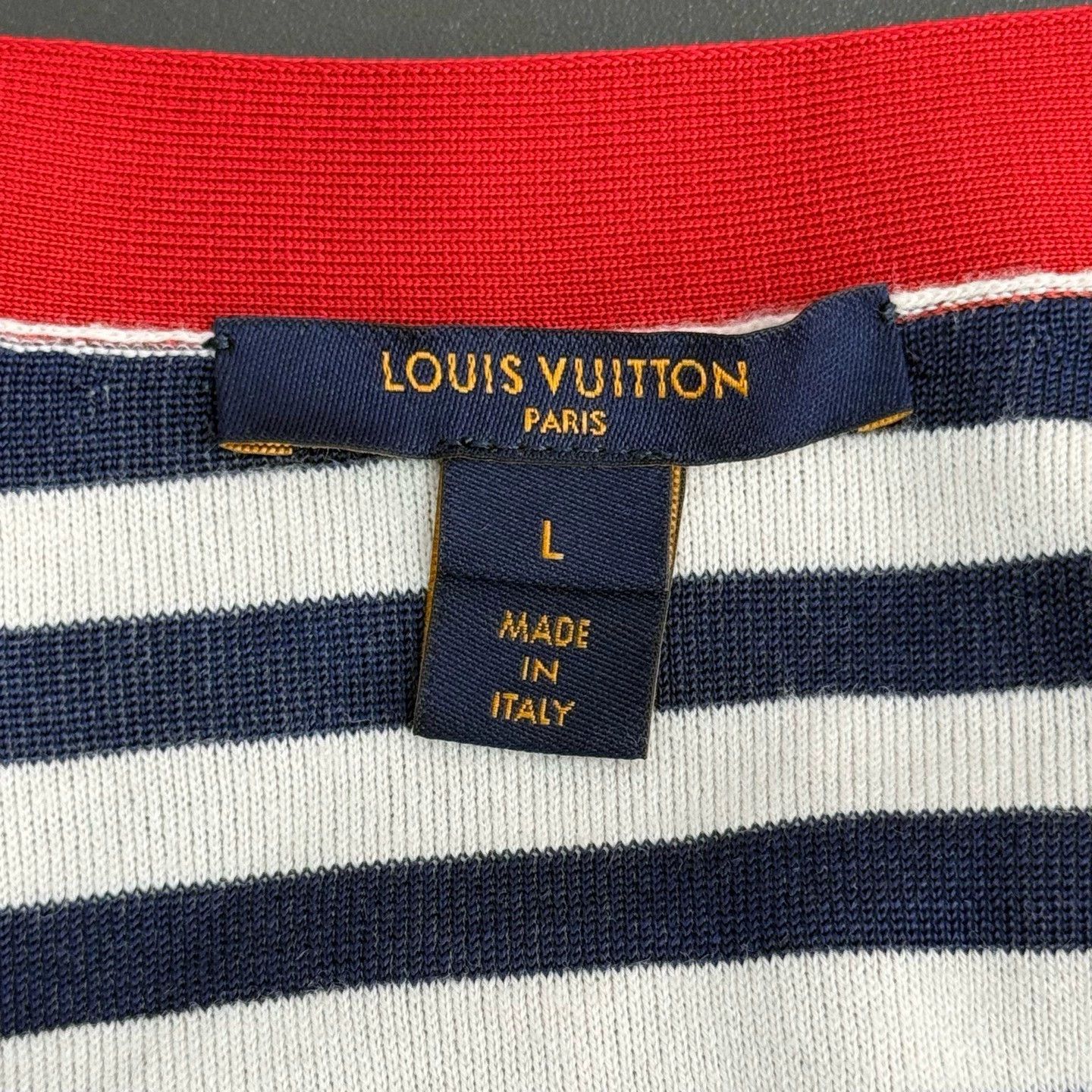 Louis Vuitton Louis Vuitton Blue Stripe Logo Cardigan - dmc Size US L / EU 52-54 / 3 - 5 Thumbnail