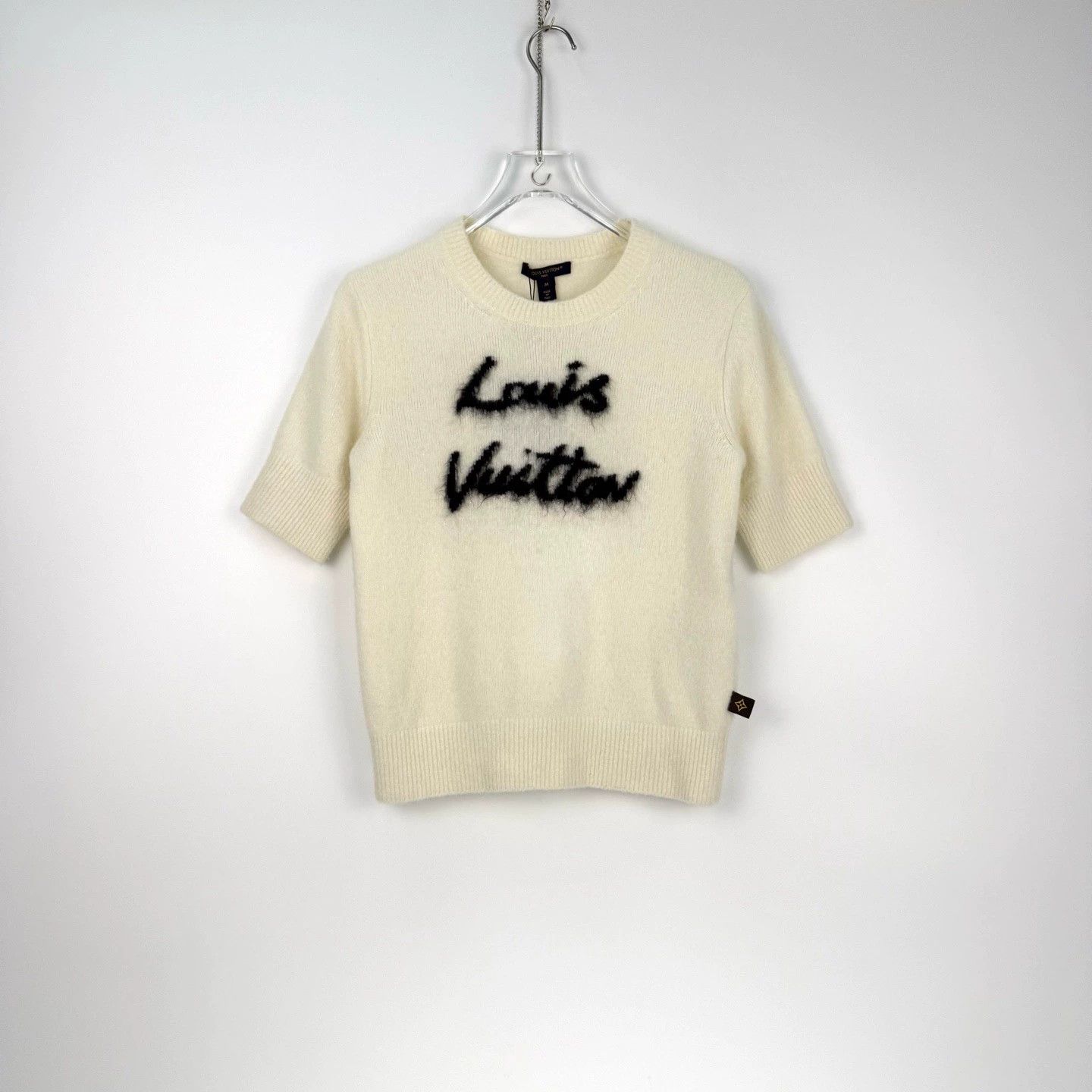Louis Vuitton Louis Vuitton Beige Logo Short-Sleeve Sweater - dmc Size US M / EU 48-50 / 2 - 3 Thumbnail