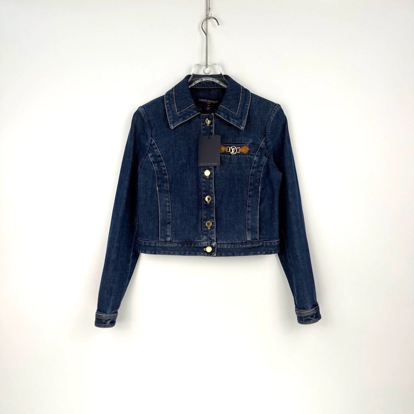 Louis Vuitton LV Washed Blue Denim Jacket with Metal Label - dmc Size US XS / EU 42 / 0 - 3 Thumbnail