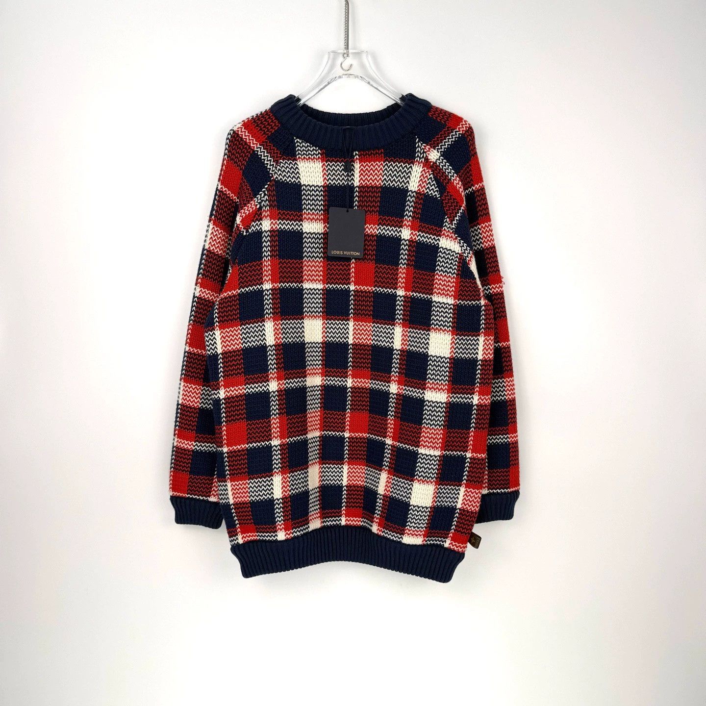 Louis Vuitton LV Red White Blue Plaid Wool Sweater M - dmc Size US M / EU 48-50 / 2 - 3 Thumbnail