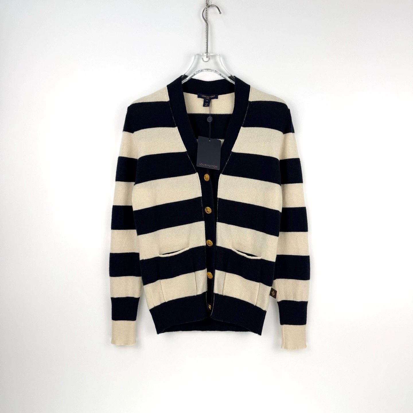 Louis Vuitton Louis Vuitton Blue White Stripe Cashmere Cardigan - dmc Size US M / EU 48-50 / 2 - 3 Thumbnail