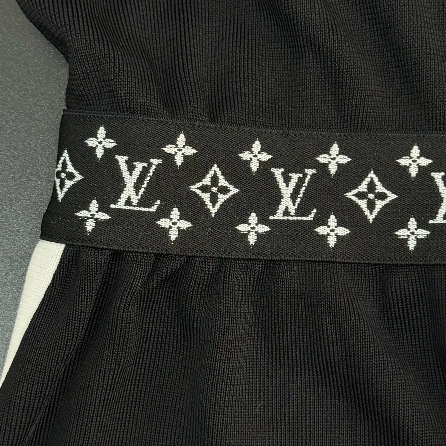 LV Black Monogram Logo Waist Dress - dmc