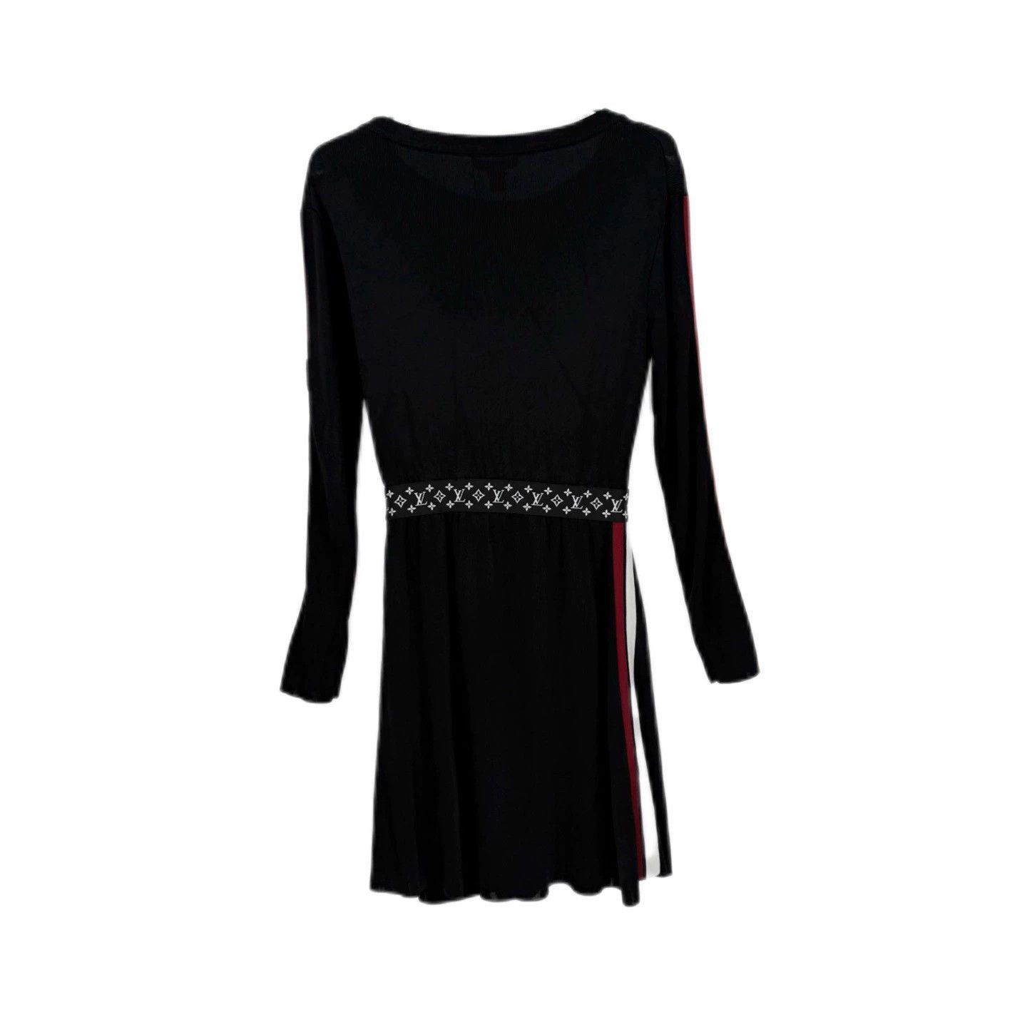 LV Black Monogram Logo Waist Dress - dmc