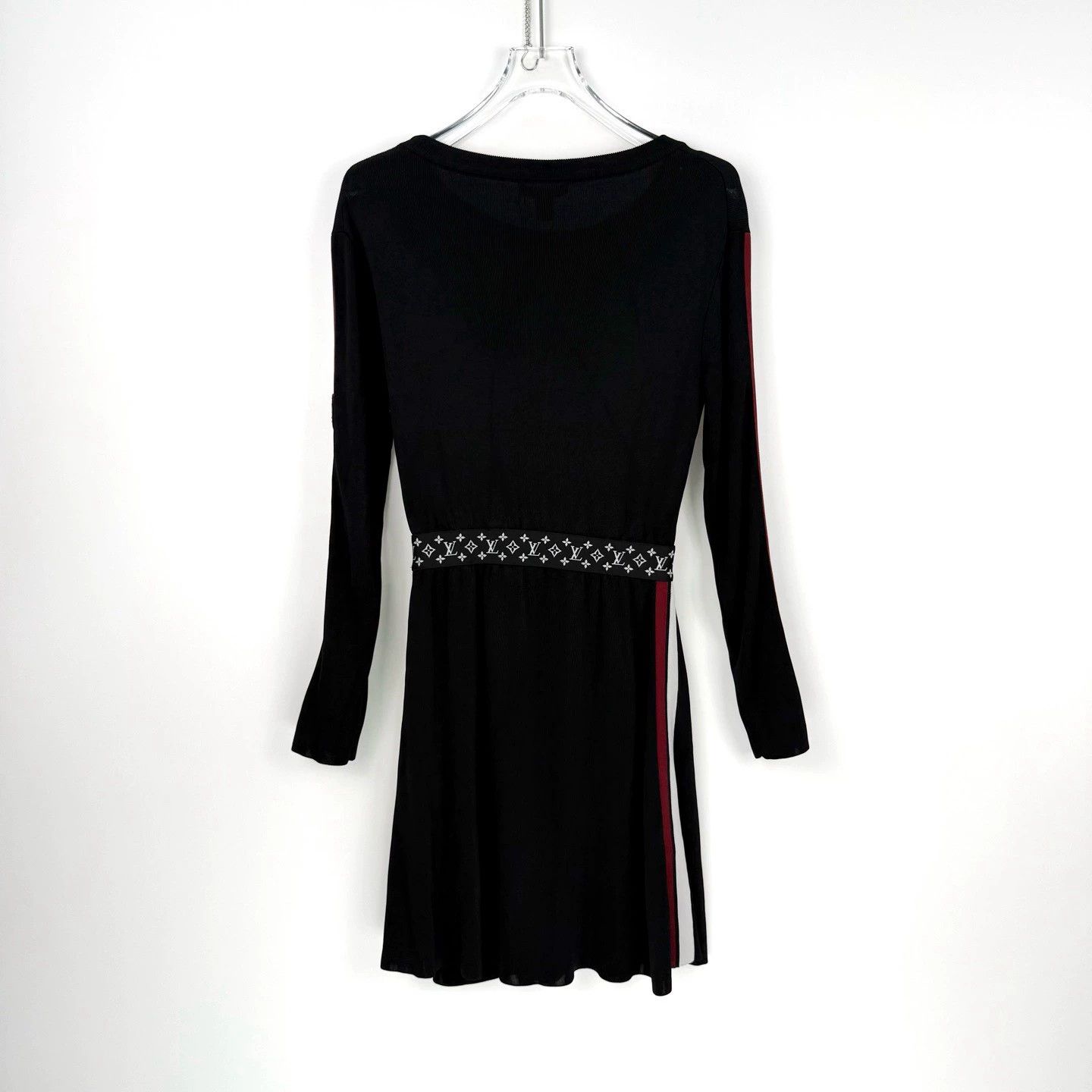 LV Black Monogram Logo Waist Dress - dmc