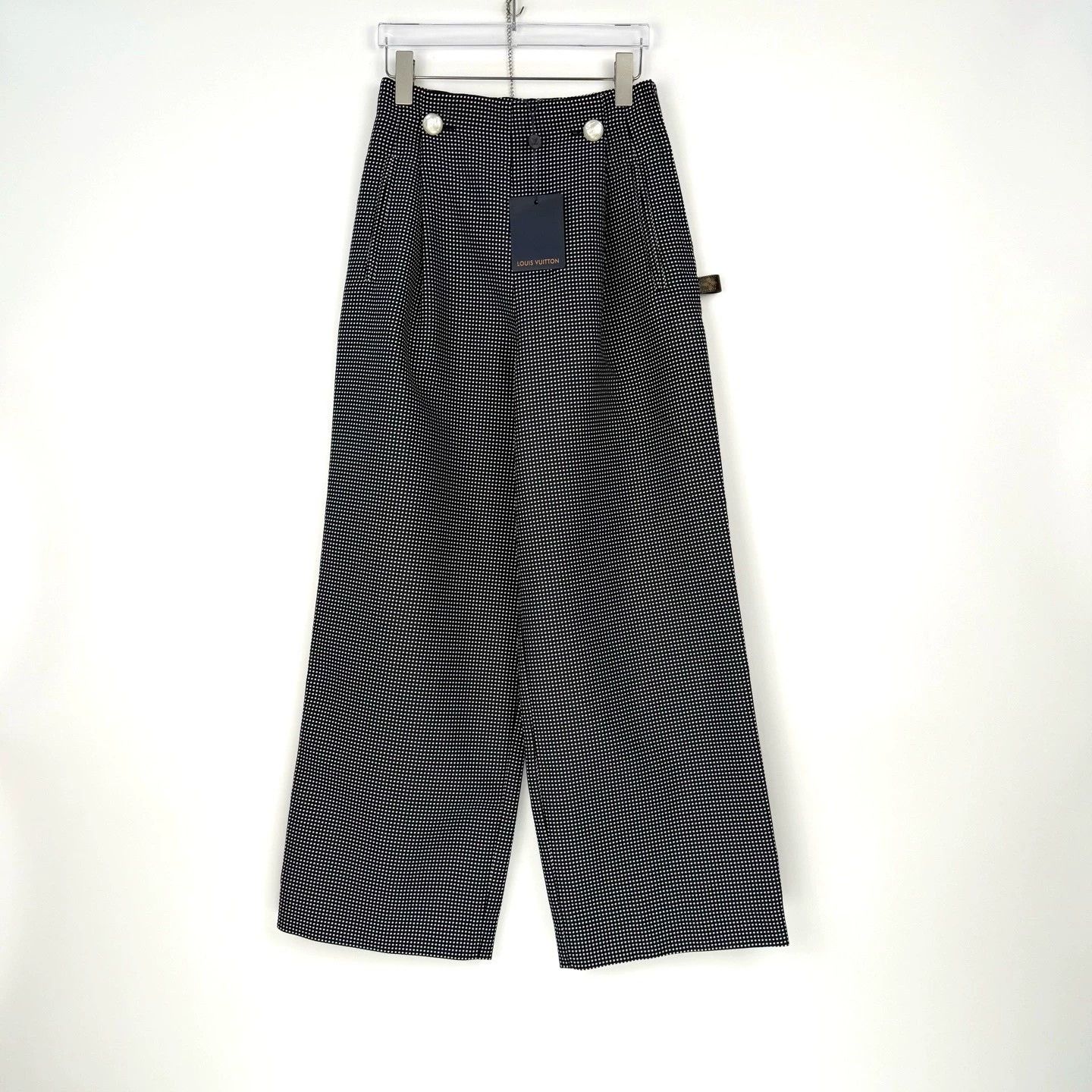Louis Vuitton LV Black White Check Button Trousers - dmc Size US 36 / EU 52 - 3 Thumbnail