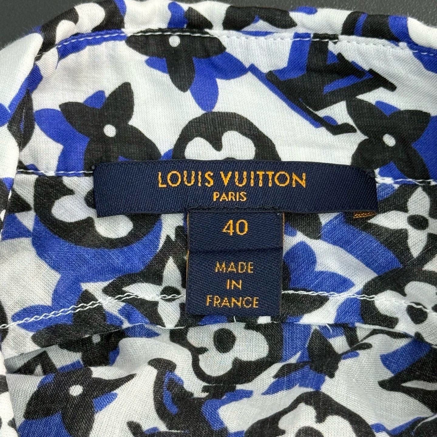 Louis Vuitton Louis Vuitton Blue Logo Cotton Shirt - dmc Size US S / EU 44-46 / 1 - 5 Thumbnail