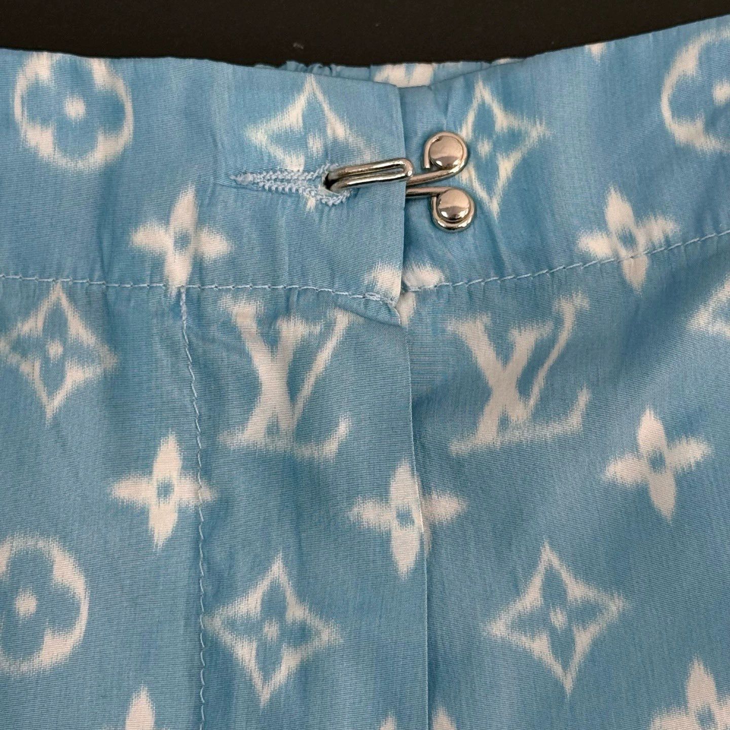 Louis Vuitton Louis Vuitton Blue Logo Silk Blend Pants - dmc Size US 36 / EU 52 - 7 Thumbnail