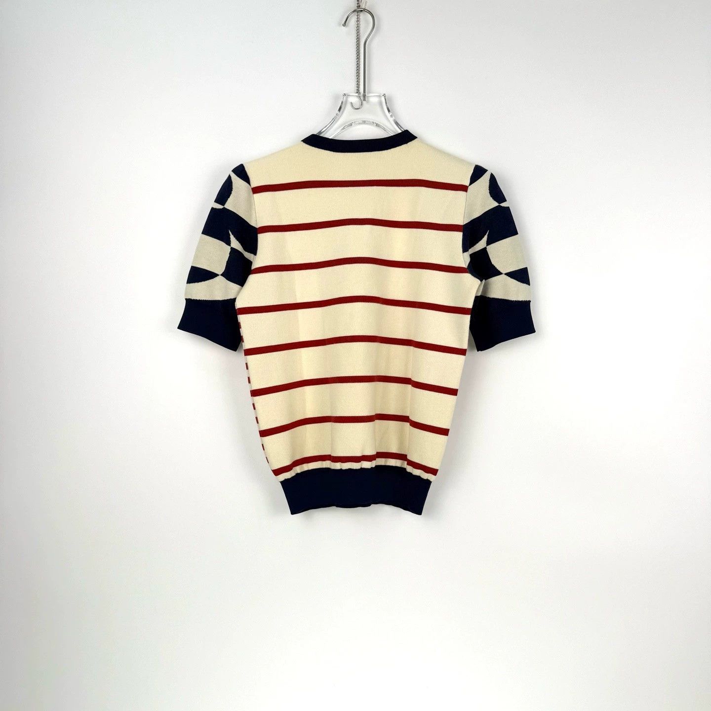 Louis Vuitton LV Red Blue White Stripe Logo Knit Top - dmc Size US M / EU 48-50 / 2 - 4 Thumbnail