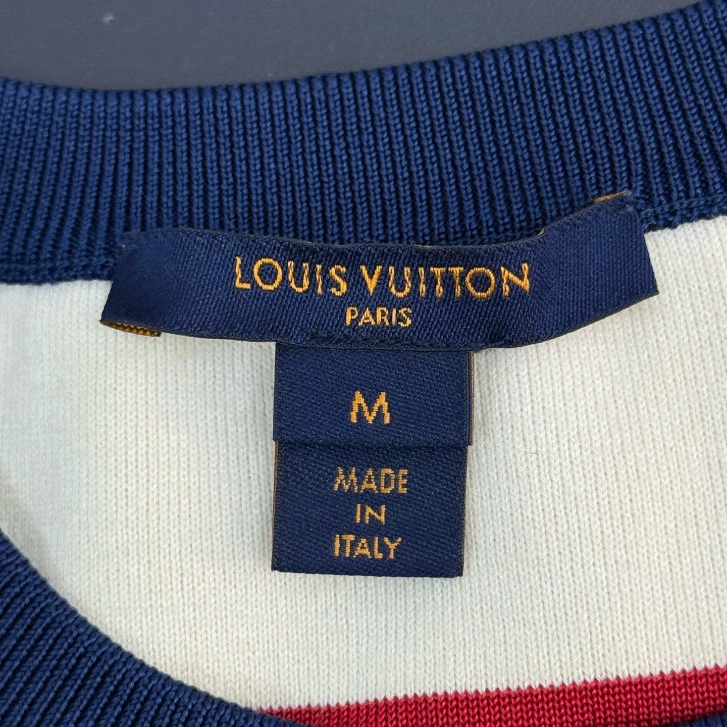 Louis Vuitton LV Red Blue White Stripe Logo Knit Top - dmc Size US M / EU 48-50 / 2 - 5 Thumbnail