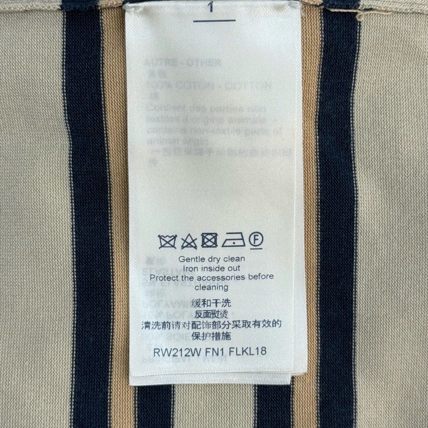 Louis Vuitton LV Beige Blue Stripe Silk Blend Long Sleeve - dmc Size US XS / EU 42 / 0 - 6 Thumbnail