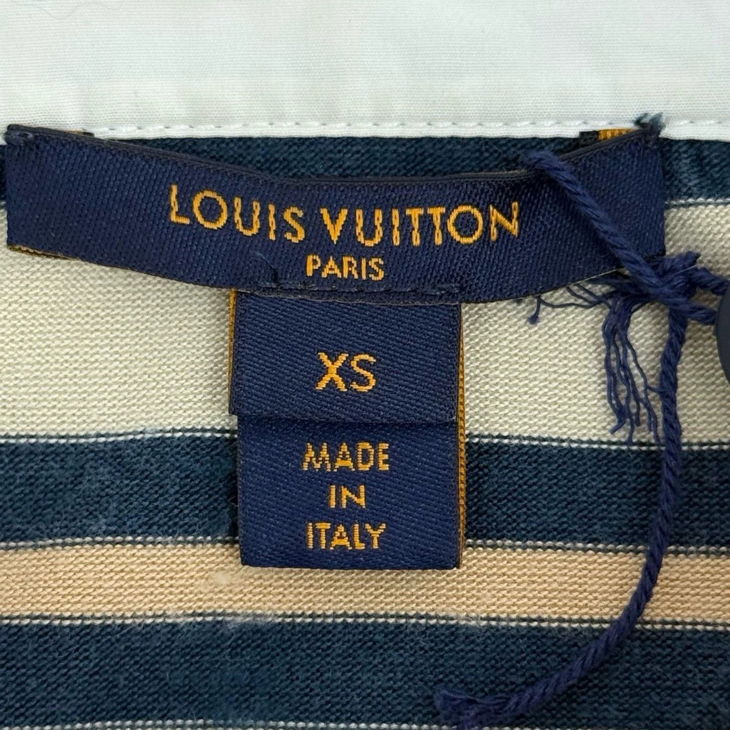 Louis Vuitton LV Beige Blue Stripe Silk Blend Long Sleeve - dmc Size US XS / EU 42 / 0 - 5 Thumbnail