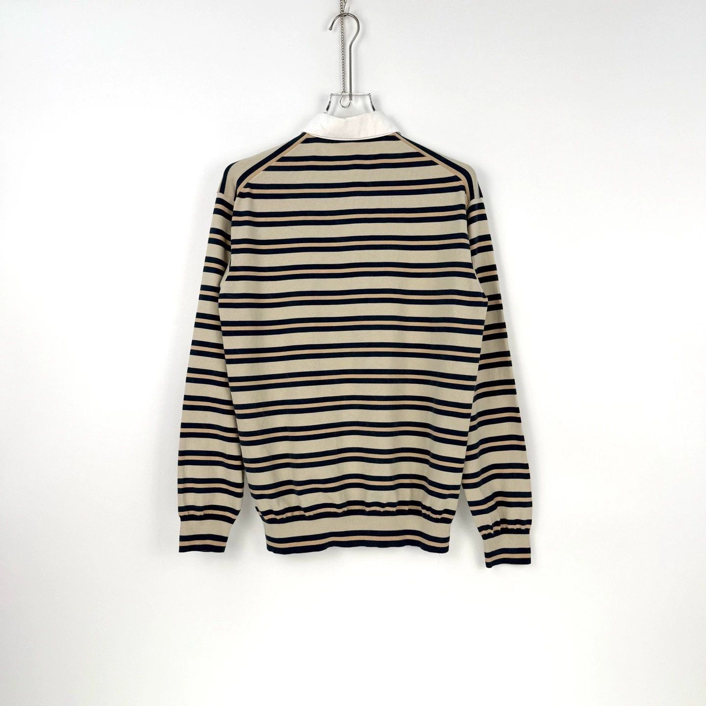 Louis Vuitton LV Beige Blue Stripe Silk Blend Long Sleeve - dmc Size US XS / EU 42 / 0 - 4 Thumbnail